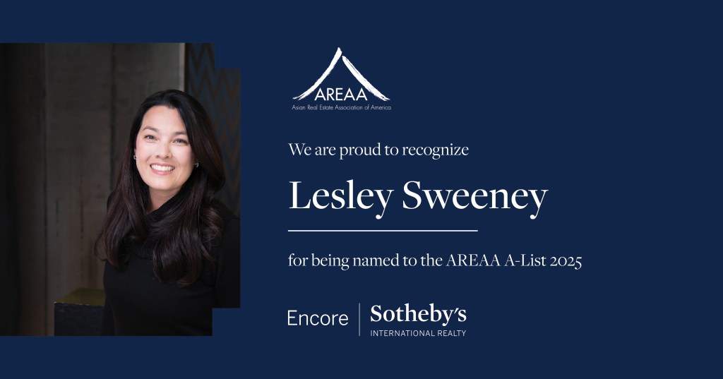 Encore Sotheby’s International Realty Agent Lesley Sweeney Earns Spot on 2025 AREAA A-List